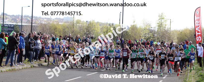 Under-13s start, Elswick Harriers Relays, Newburn. Photo: David T. Hewitson/Sports for All Pics